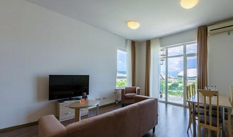 Апартаменты двухместный с 1 спальней и кухней (выход на кровлю)