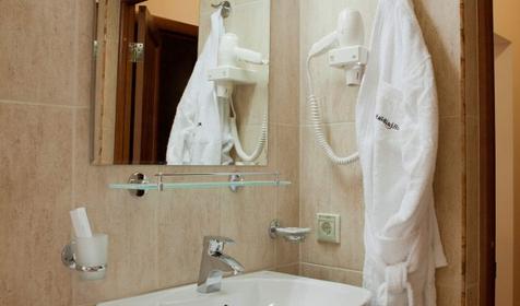 Санузел. Стандарт эконом. Отель "Мальдини", г. Краснодар