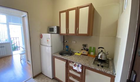 Двухместная студия с индивидуальной кухней с балконом