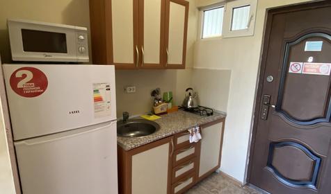 Двухместная студия с индивидуальной кухней с балконом