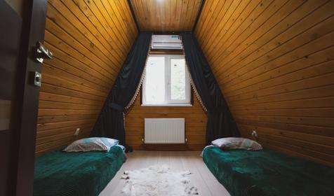 A‑фрейм с панорамами, джакузи и горячим чаном