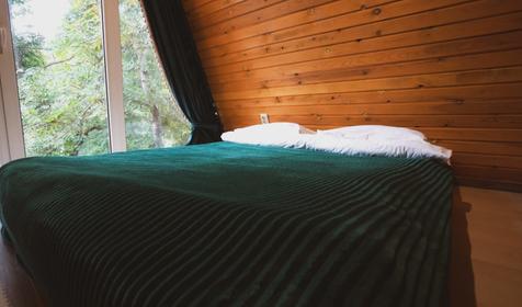 A‑фрейм с панорамами, джакузи и горячим чаном